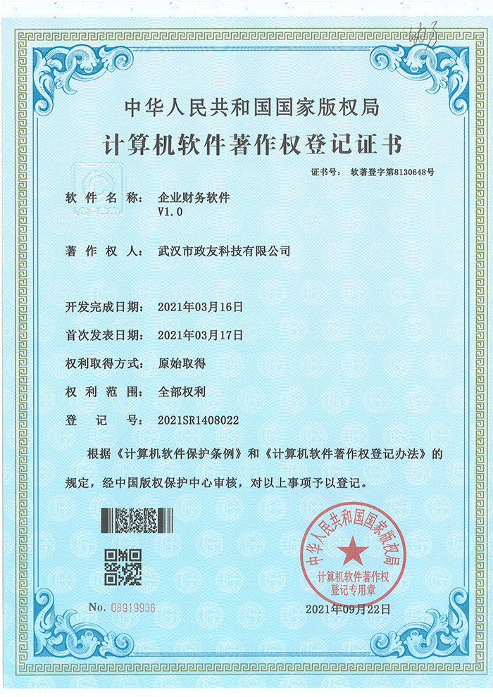 甘南企业财务软件V1.0软著
